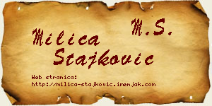 Milica Stajković vizit kartica